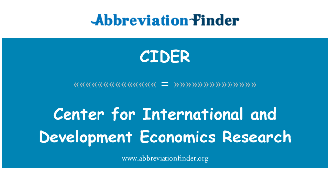CIDER: Iċ-Ċentru għall-internazzjonali u l-iżvilupp tar-riċerka tal-ekonomija