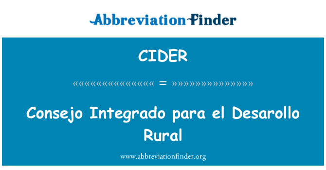 CIDER: Consejo Integrado para el Desarollo Rural