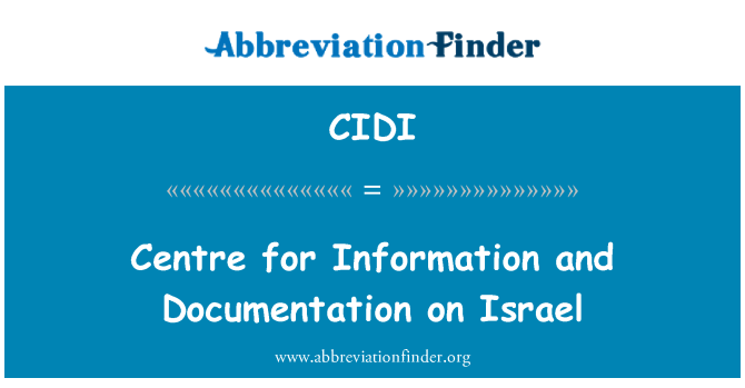 CIDI: Centrum pro informace a dokumentaci na Izrael