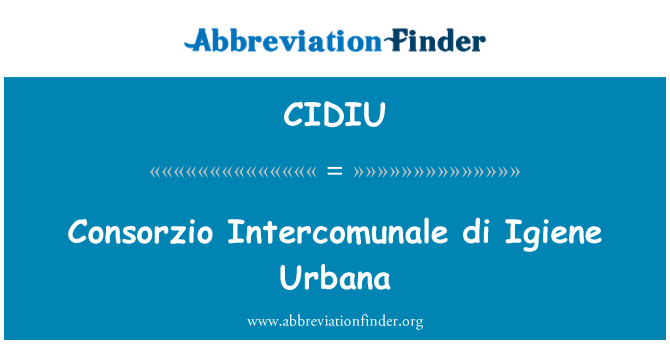 CIDIU: Consorzio Intercomunale di Igiene Urbana