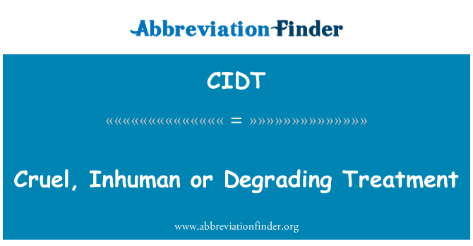 CIDT: Peze, inimen ou Dégradation tretman