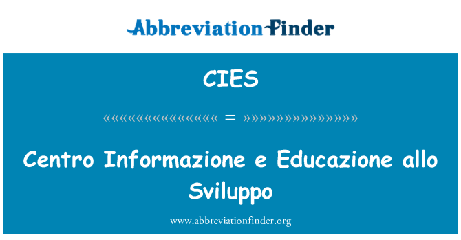 CIES: Centro Informazione e Educazione allo Sviluppo