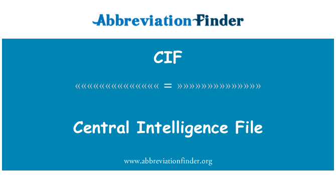 CIF: Central Intelligence faili