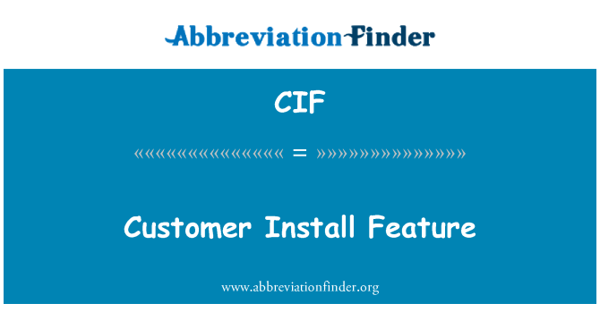 CIF: Kunden installerer funktion