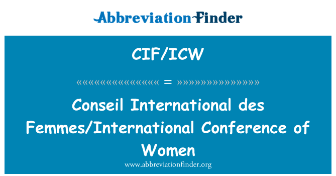 CIF/ICW: Conseil International des Femmes/International conferenza delle donne