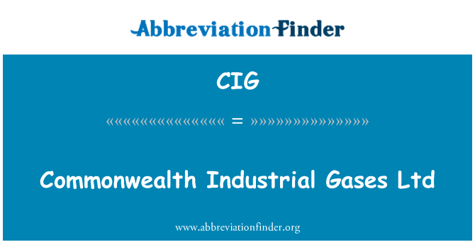 CIG: Samväldet industriella gaser Ltd