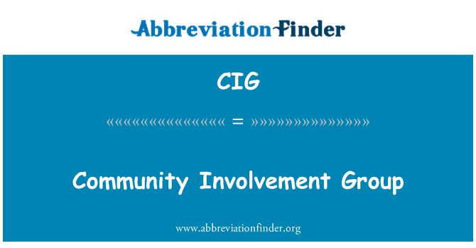 CIG: Communautaire betrokkenheid Group