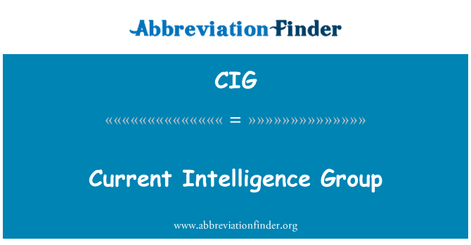 CIG: Nuværende intelligens gruppe