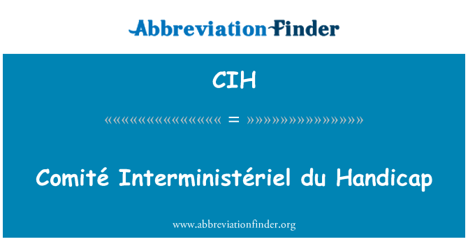 CIH: Comité Interministerial du Handicap