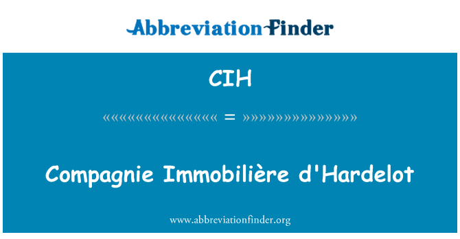 CIH: 公司 ImmobiliÃ¨re d'Hardelot