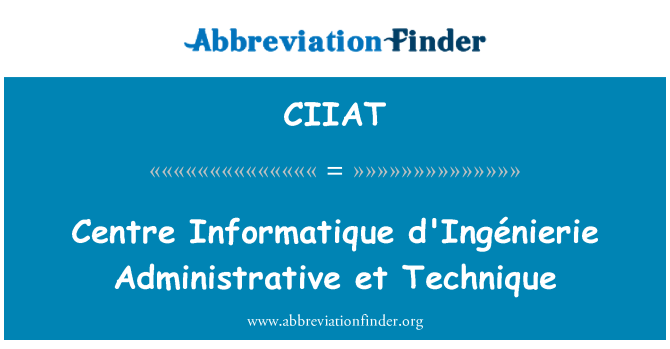 CIIAT: Centrum Informatique d' Entreprise administratieve et techniek