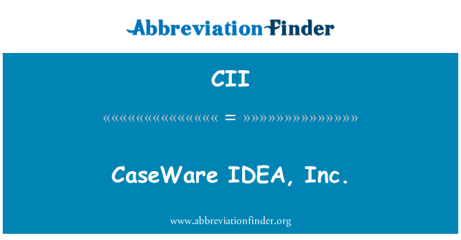 CII: CaseWare IDÉE, Inc.