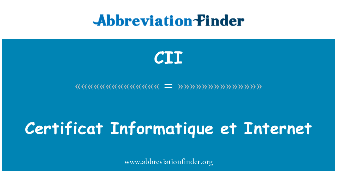 CII: Certificat Informatique et Internet