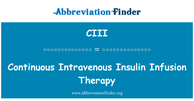 CIII: Continu intraveneuze insuline infusie therapie