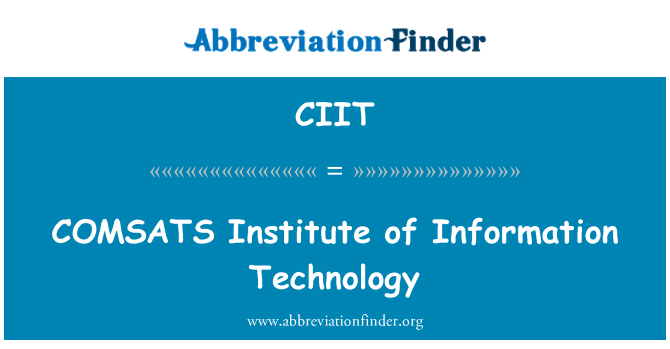 CIIT: COMSATS sefydliad gwybodaeth technoleg