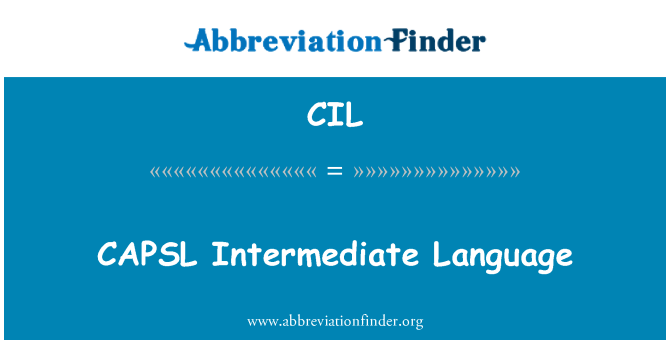 CIL: שפת ביניים CAPSL