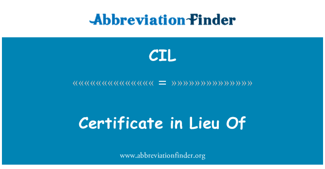 CIL: Certificaat in prioriteit van
