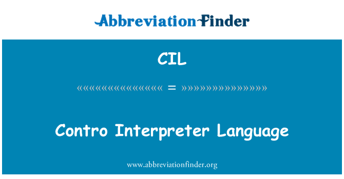 CIL: Contro Interpreter taal