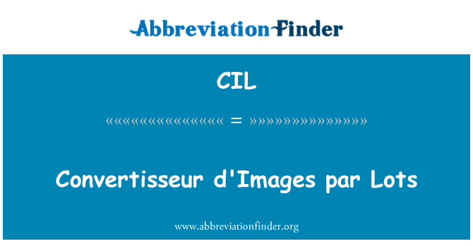CIL: Egalite Convertisseur d'Images anpil