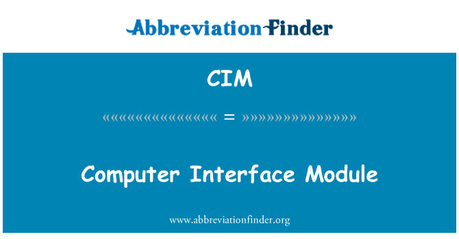 CIM: Computer interfacemodule