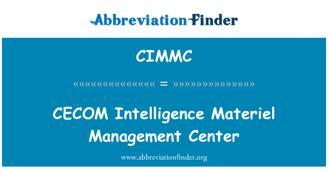 CIMMC: Център за управление на CECOM разузнаване материал