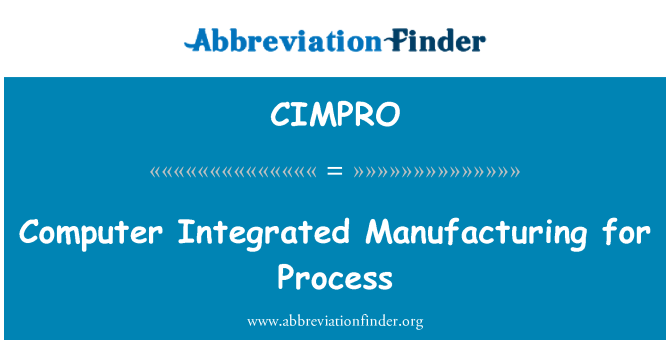 CIMPRO: Datorn integrerade tillverkning för processen