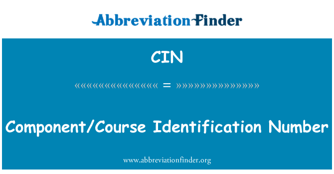 CIN: コンポーネント/コースの識別番号