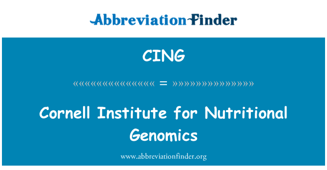 CING: Cornell Institute for Nutritional Genomics