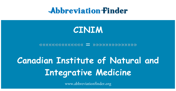 CINIM: 加拿大自然資源研究所和中西醫結合