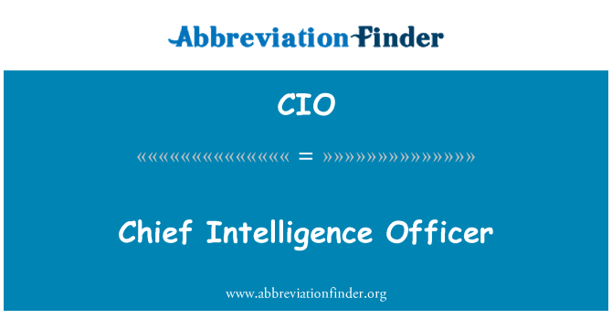 CIO: Chief Intelligence Officer