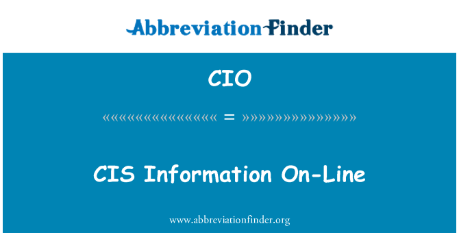 CIO: CIS informasi On-Line