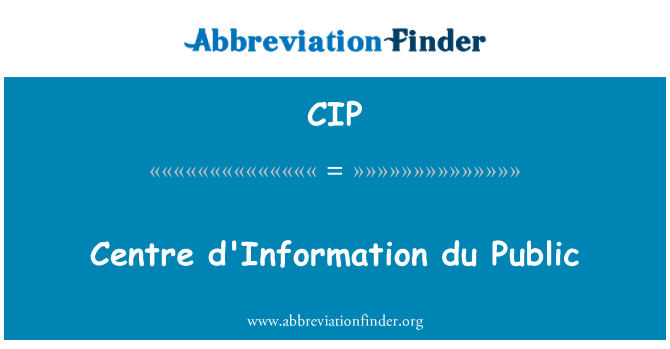 CIP: Centre d'Information du pubbliku