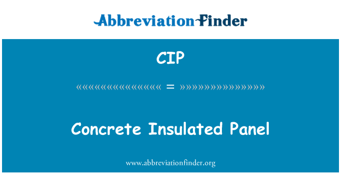 CIP: Yalıtımlı beton Panel