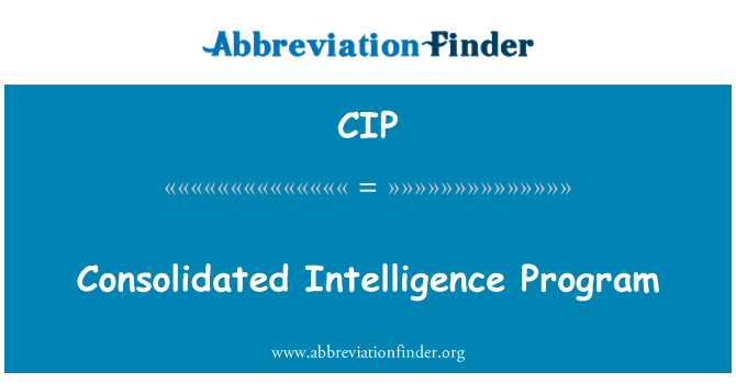 CIP: Konsolidované Intelligence Program
