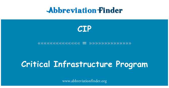 CIP: Program kritickej infraštruktúry