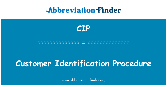 CIP: 고객 식별 절차