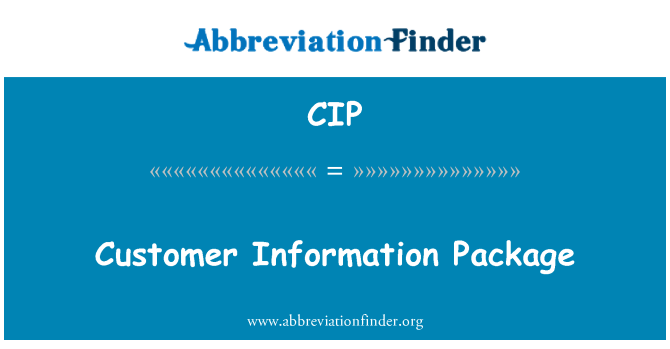 CIP: Kund informationspaketet