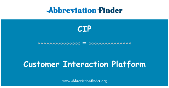 CIP: Customer Interaction Platform