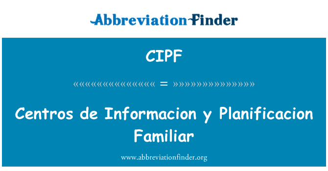 CIPF: صالونات de إينفورماسيون y بلانيفيكاسيون مألوفة
