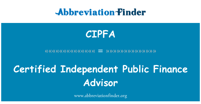 CIPFA: Certifikované nezávislé verejných financií poradca