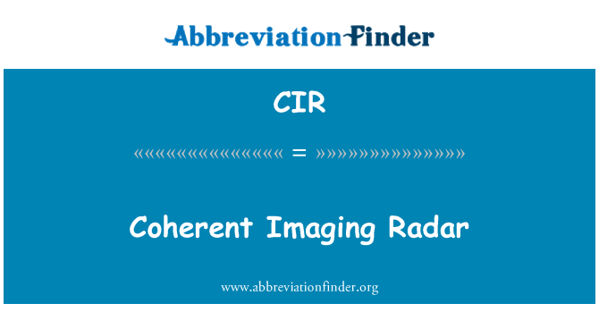 CIR: Koherentní Imaging Radar