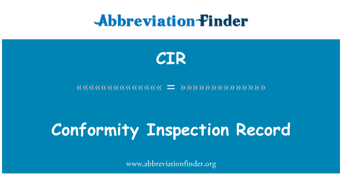 CIR: Konformitet inspeksjon posten