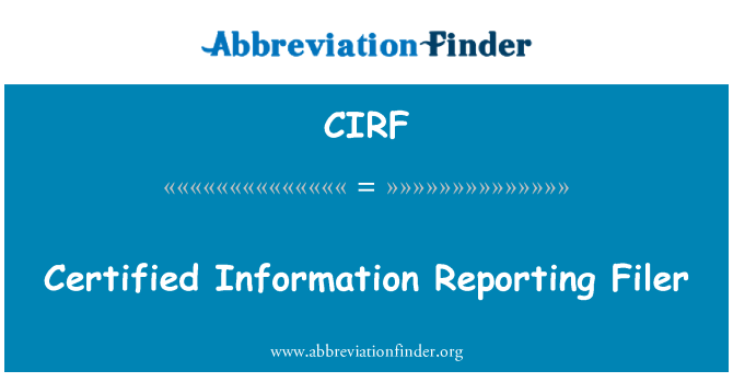 CIRF: Certificata informazioni segnalazione Filer