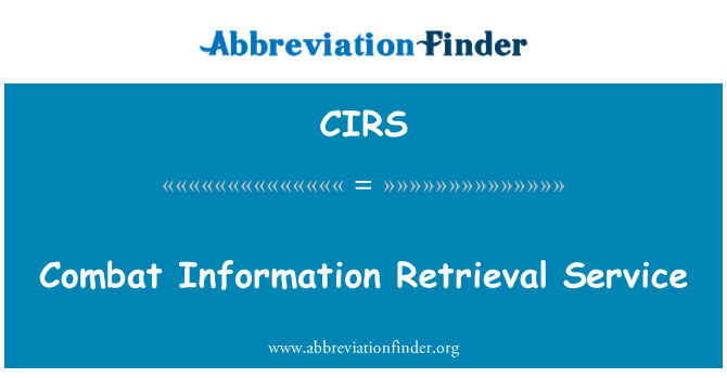 CIRS: Konbat sèvis enfòmasyon Récupération