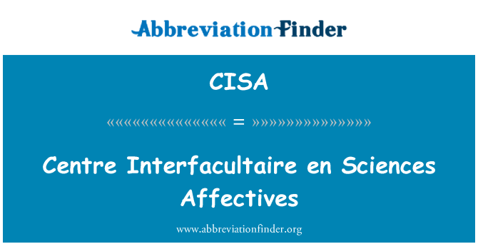 CISA: En Interfacultaire Pusat Sains Affectives