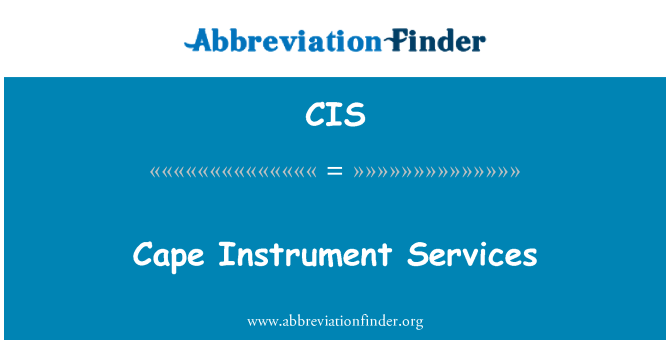 CIS: Cape Instrument tjänster