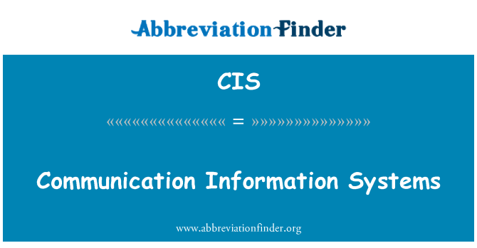 CIS: Systèmes d'Information Communication