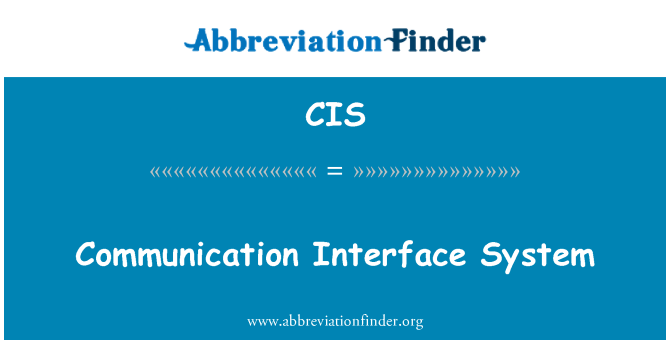 CIS: מערכת ממשק תקשורת