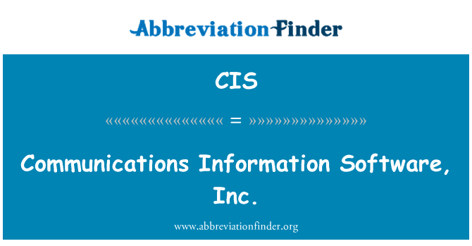 CIS: Komunikazzjonijiet informazzjoni Software, Inc.