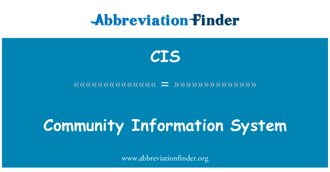 CIS: کمیونٹی کی معلومات کے نظام